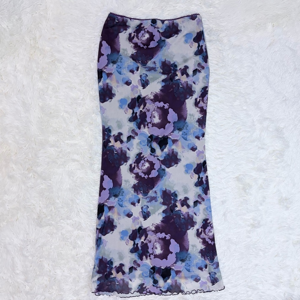 Forever 21 Floral Purple Maxi Skirt
